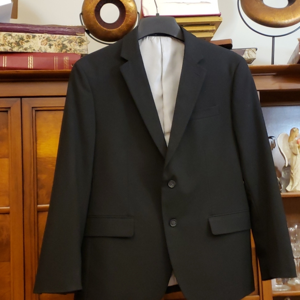 Jf  J Ferrar Black Slim Fit Suit Jacket Size 42S - Picture 2 of 10